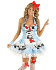 Damen Kostüm Alice Märchen XXS XS S M im Wunderland Karneval Fasching Frauen