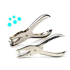 2 Pieces Handheld Hole Punch Tiny Shaped Circle Punchers Metal Single Hole Paper