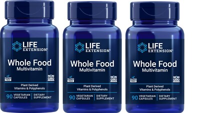 Life Extension Whole Food Multivitamin 90 VegCap 3 Bottles