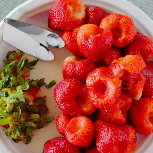 Steel Multifunction Fruit Stem Remover Tweezers Strawberry Huller Leaf G6M0 - Picture 6 of 10