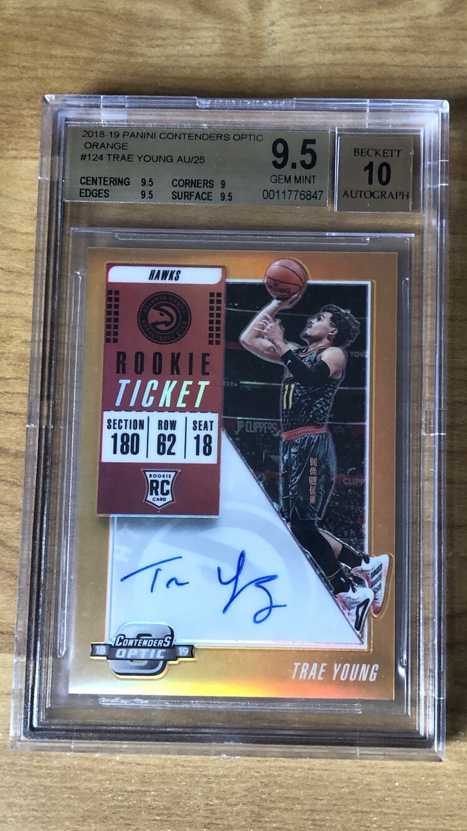 2018-19 Panini Contenders Optic Orange Trae Young Auto /25 RC BGS 