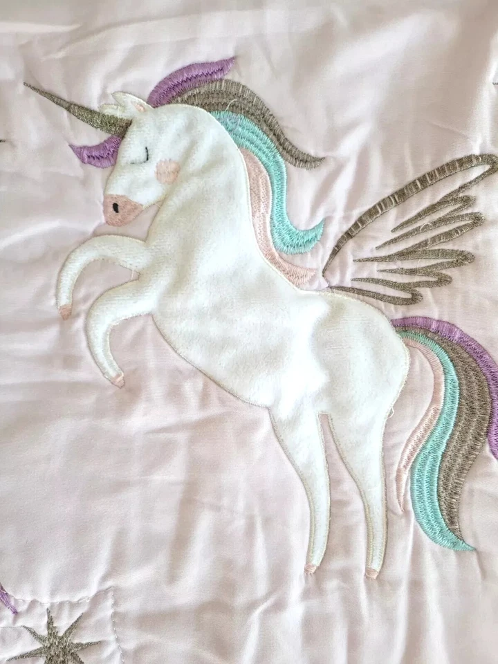 Единорог фантазии подушка кровать Sham чехол пара пони розовый звезда фея лаванда девочек - Изображение 2 из 4