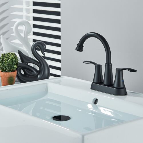 Bathroom Sink Faucet 2 Handle 4 in Centerset Waterfall Vanity Basin Mixer Tap - Picture 1 of 8