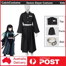 Kids Demon Slayer Tokitou Muichirou Cosplay Costume Kimono Boys Halloween Outfit