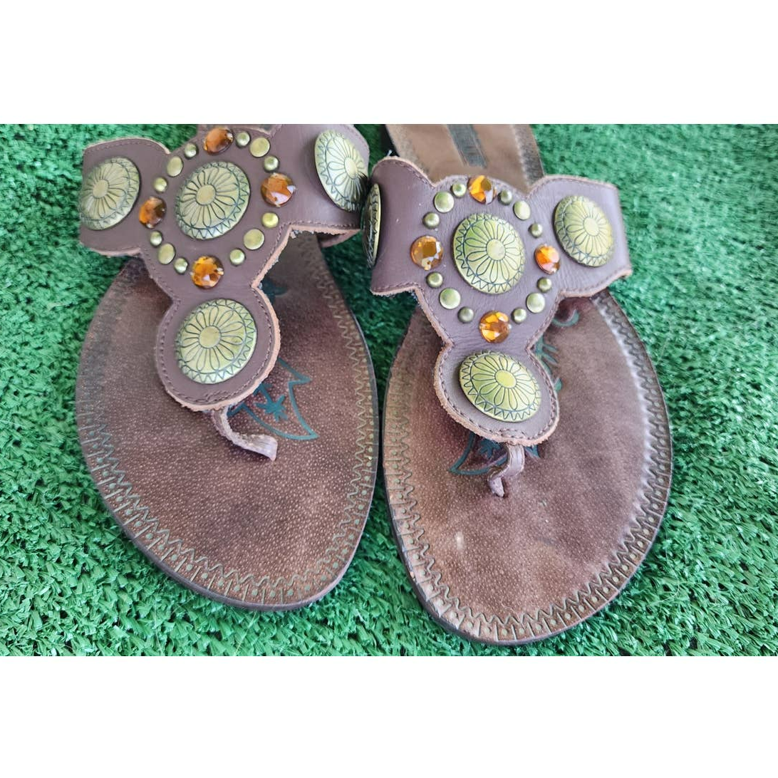 APL Sandali nuovi Seychelles marroni impreziositi da perizoma taglia 8