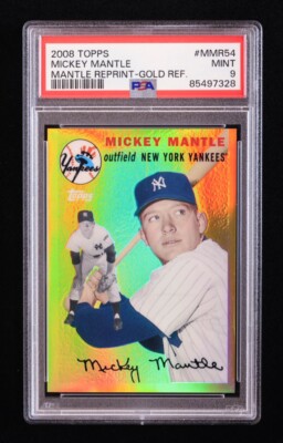 2008 Mickey Mantle Topps 1954 Reprint Gold Refractor #MMR-54 PSA 9