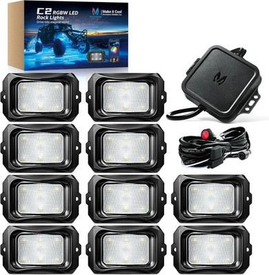 MICTUNING C2 RGBW LED Rock Lights 8-16 Pods Offroad Car Underglow Neon Light Kit