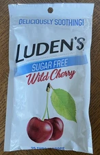 Luden's Sugar Free Throat Drops, Wild Cherry (25 Pack)