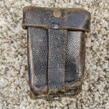 WW2 German K98 ? Single Leather Ammo Pouch With Belt Loop