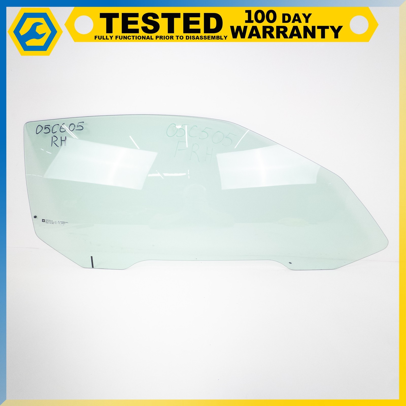 05-13 CHEVROLET CORVETTE C6 FRONT RIGHT SIDE DOOR WINDOW AUTO GLASS OEM