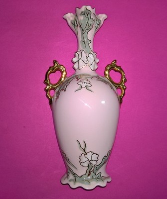 Haas & Czjzek Rosa Porzellan Henkelvase