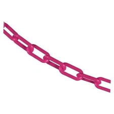  Plastic Barrier Chain, Safety Pink, 1.5-Inch Link Diameter, 25-Foot Length 