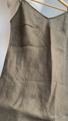 Sisley Made in Italy Linen Khaki Long Dress Floral Print & Embroidery Size  L | eBay