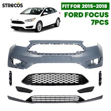Front Bumper Cover Kit For 2015-2018 Ford Focus Grille Assembly W Bracket Grill