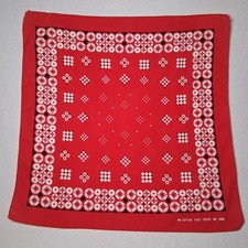 Vintage Bandana Scarf Handkerchief Red Color Fast Western Cowboy RN15898