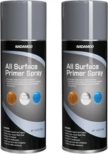 All Surface Primer Spray One-Part Epoxy Primer Matte Gray 2 Cans Enhance A...