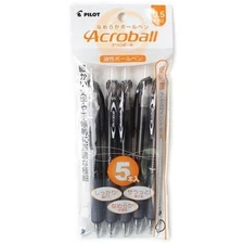 Pilot Oil-Based Ballpoint Pen Acroball 0.5 Black 5 Pieces PBAB75EF5BB