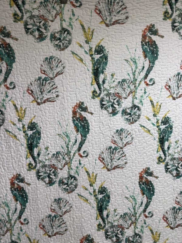 Tropical Seahorses Quilt & 1 shams 69x87 twin  #68