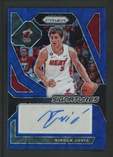 2023-24 NIKOLA JOVIC 28/35 AUTO PANINI PRIZM SIGNATURES CHOICE BLUE AUTOGRAPHS