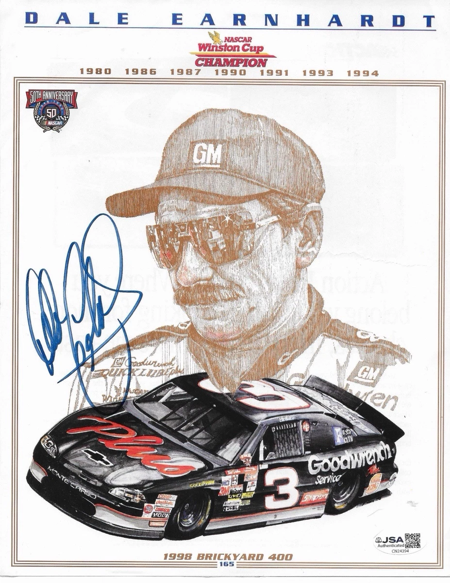 Dale Earnhardt Sr Autograph Indiana Nascar Autographed Photos for