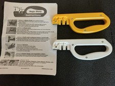 Magic Sharp, 3-in-1 sharpening  tool,  (2 pk - White &  Yellow ), new