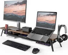 42.5-Inch Monitor Stand Riser W/ Laptop Phone Headphone Holders 10 Adjustable