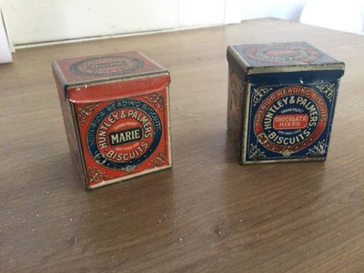 Zwei Miniatur Werbedosen, Huntley und Palmers