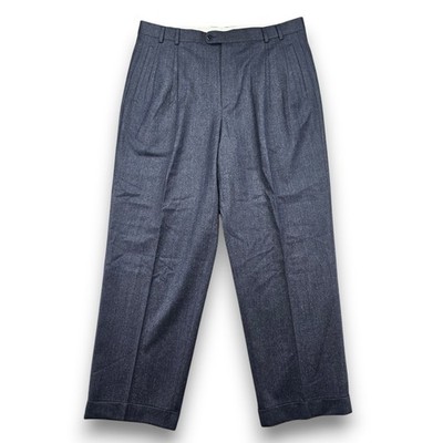 Zanella Platinum ''Jesse'' Men's Pants Gray 36x30 Pleated Wool Cuffed Italy