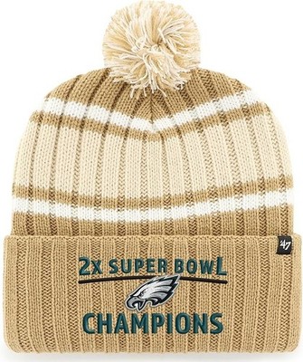 47 Herren NFL Two-Time Super Bowl Champions Plateau Bündchen Strick mit Bommel - Neu