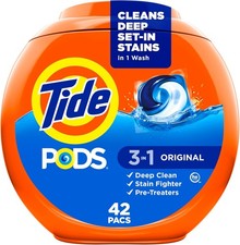 Paquetes de detergente para ropa Tide PODS, quitamanchas 3 en 1, 42 unidades (paquete de 1)