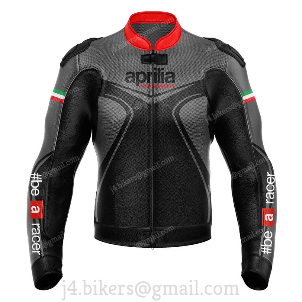 Veste de motocycliste Aprilia en cuir de vachette pour virées sportives
