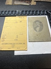 134 Art Etching ENGRAVING COPPER PLATE ABRAHAM LINCOLN  PORTRAIT OVAL NO BEARD