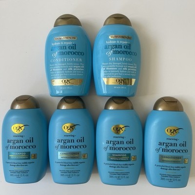6 OGX Repair &Strength Renewing+Argan Oil Of Morocco Shampoo X3 & Conditioner X3