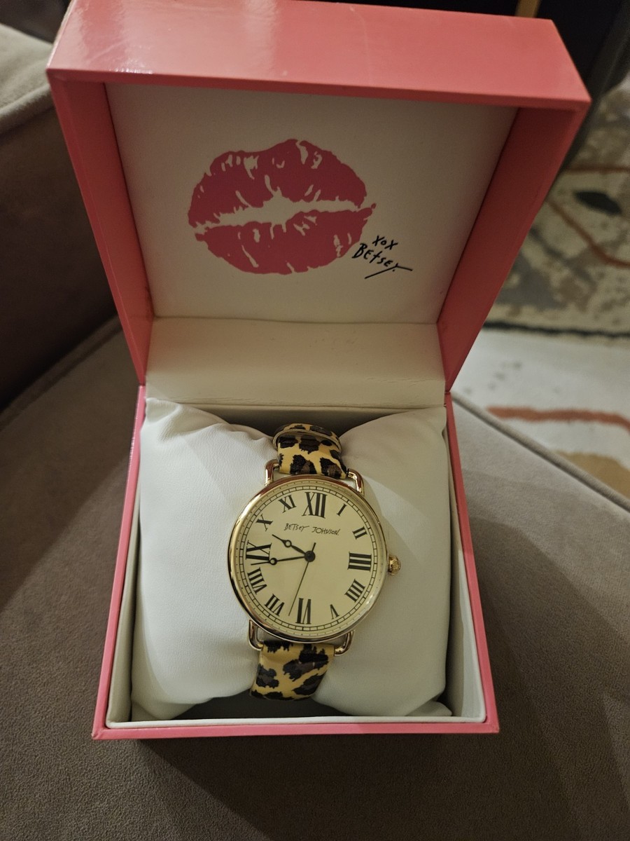 Betsey Johnson Watch With Leopard Designed Leather Band  display picture 2