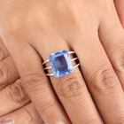 Tanzanite Gemstone 925 Sterling Silver Jewelry Handmade Designer Ring For Gift