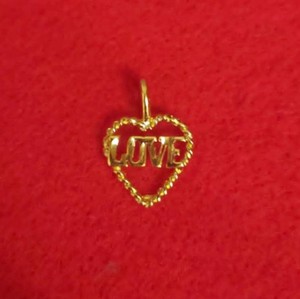 Authentic 14KT GOLD PLATED LOVE HEART CHARM PENDANT - 2375