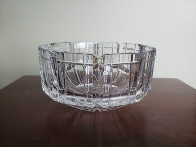 Orrefors Sofiero Bowl Gunnar Cyren Stunning 1988 Heavy Cut Lead Crystal - Sweden