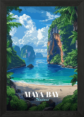 Maya Bay, Thailand, Tropical Paradi Gerahmtes Wandbild Poster Leinwanddruck Bild