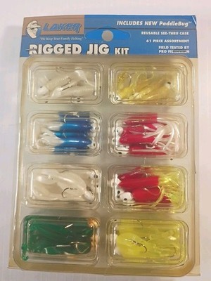 Laker Rigged Jig Kit Includes New Paddlebug Fishing Lures 61 Pcs Assortment New 