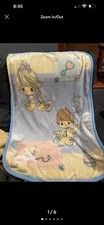 Vtg precious moments baby blanket 31x45  Adorable Preloved but lots of life left