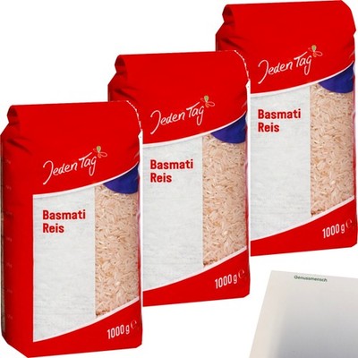 Jeden Tag Basmati Reis 3er Pack 3x1kg Packung usy Block