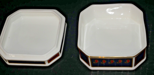 Minton Royal Doulton 1987 Paisley Fine Bone China covered box Jean Muir England - Afbeelding 3 van 4