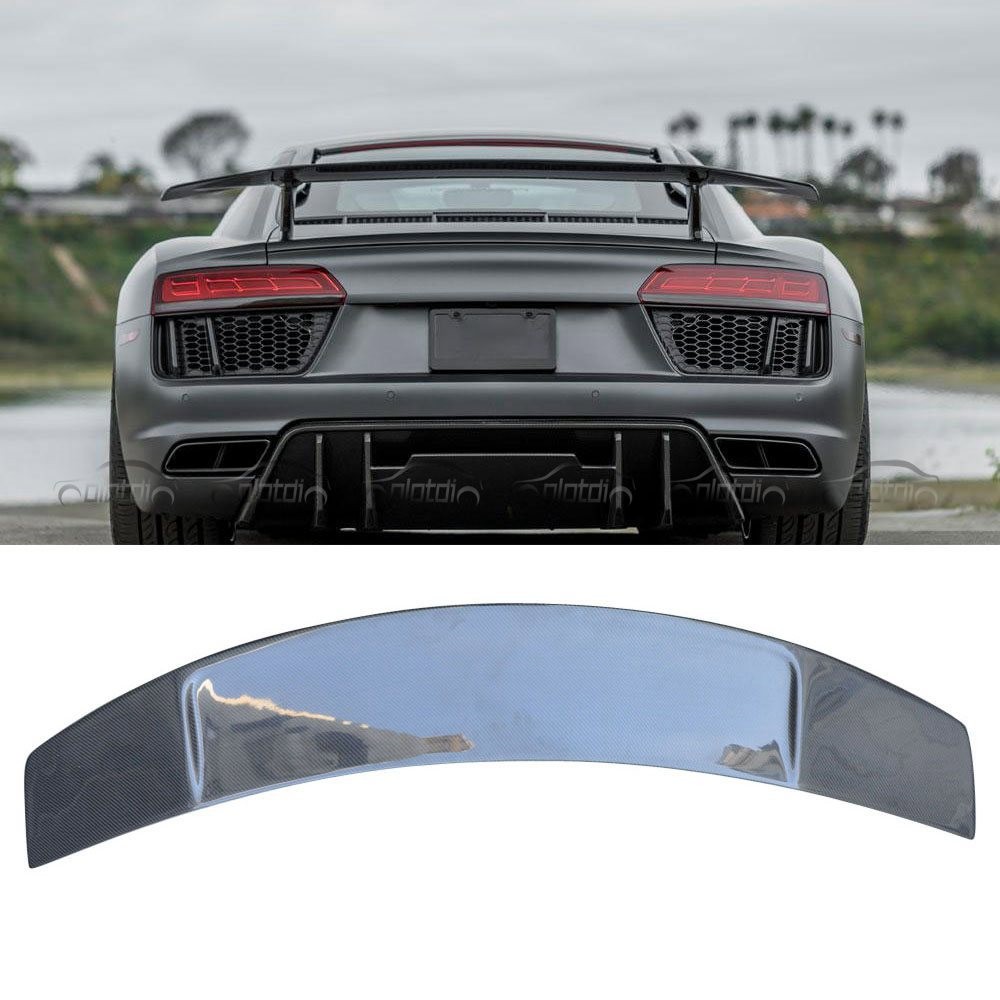 For Audi R8 2016-2020 Carbon Fiber V Style Rear Wing Trunk Blade Spoiler Boot