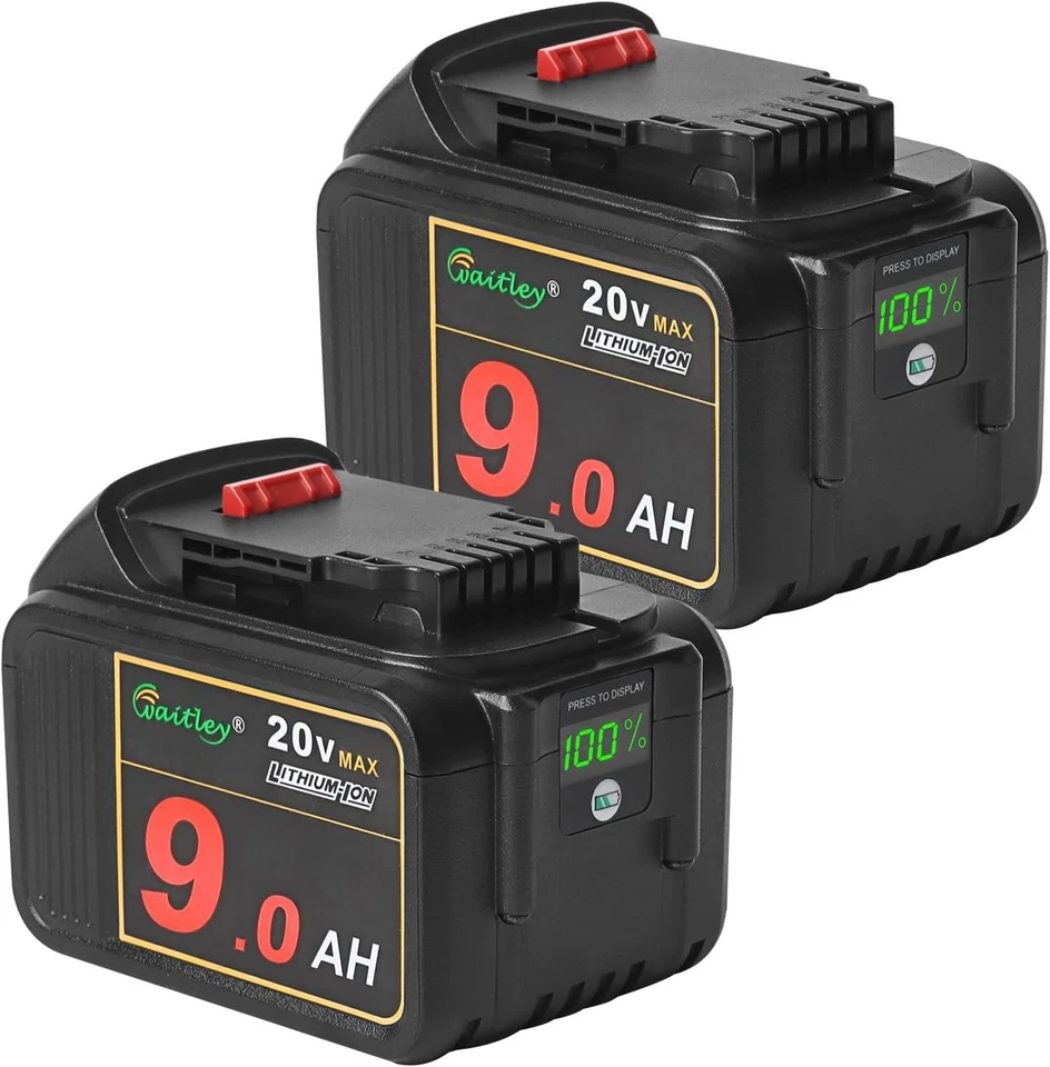 Extend Tool Runtime with 2 Pack 20V 9.0Ah Lithium Ion Batteries and LED Meter - Image 3 of 4