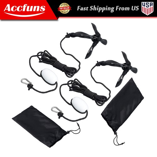 Fit For Grapnel Boat Marine Kayak Anchor Set Black Folding 7.05LB 2-Pack - 第 1/15 張圖片