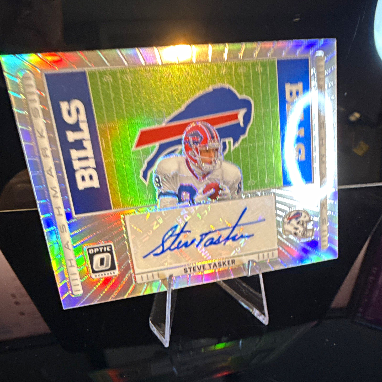 Panini 2025 Donruss Optic Hash Marks Prizm Steve Tasker Auto #HM-ST
