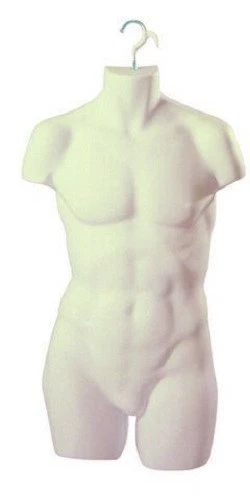 THE SHOPFITTINGS SHOP CREAM Adult Male Body Form Hanging Display Mannequin