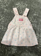 Vintage OshKosh B'Gosh Baby Pink Flowers Overall Skirt 12 Months Osh Kosh Bubble
