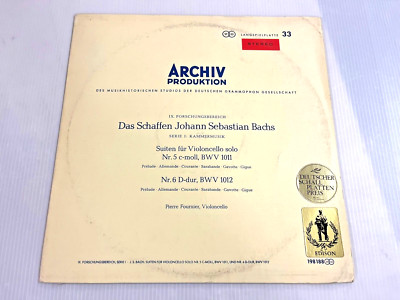 FOURNIER vlc. BACH Sechs Suiten Für Violoncello Solo LP 1961 Archiv Produktion