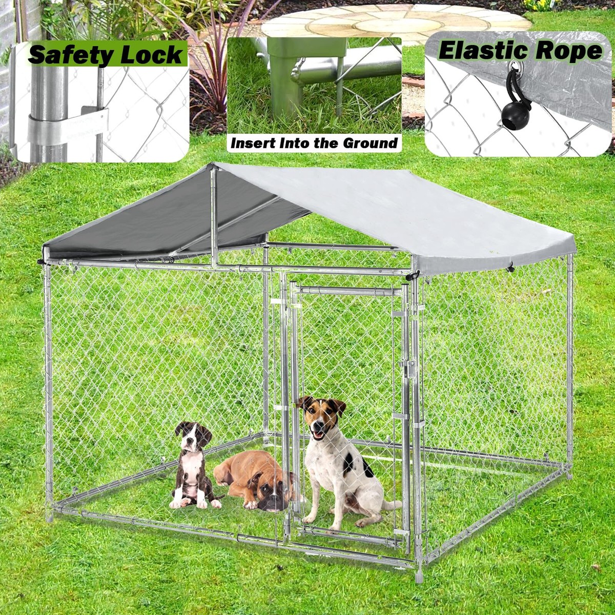 Lucky Dog Fence Outside Dog Kennels 10x10 Dog Crates For
